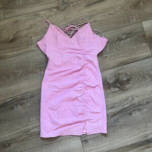 Princess polly light pink tie back dress, size 6